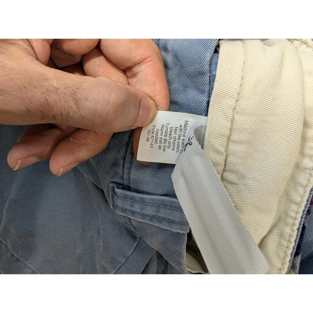 J.Crew Chino Shorts Mens 35 Blue 100% Cotton Classic Fit‎ Flat Front 67140